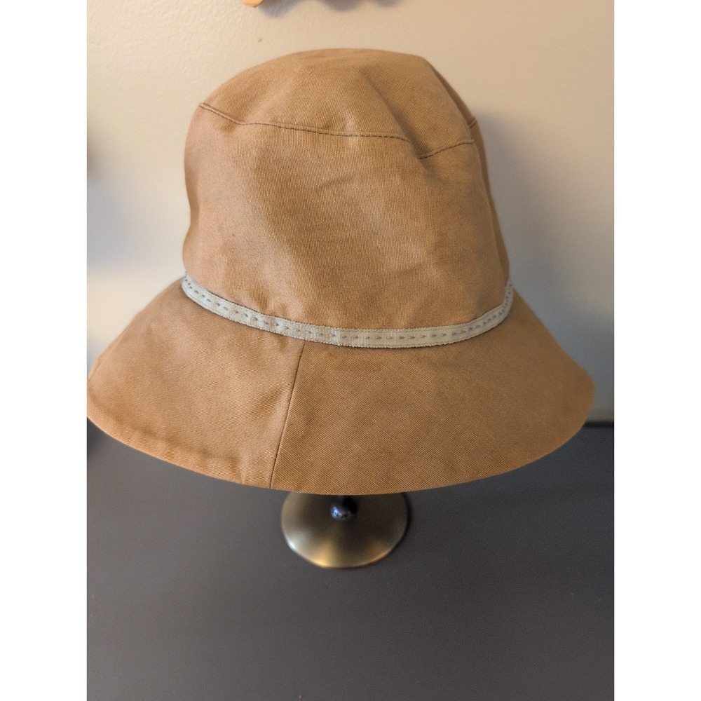 Wallaroo Sonoma Cotton Sun Bucket Hat Lining Tan Hidden Chin Strap Beach Nature - Picture 4 of 10